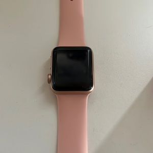 Apple Watch series 3, pink soft rubber band, BRAND NEW with charger